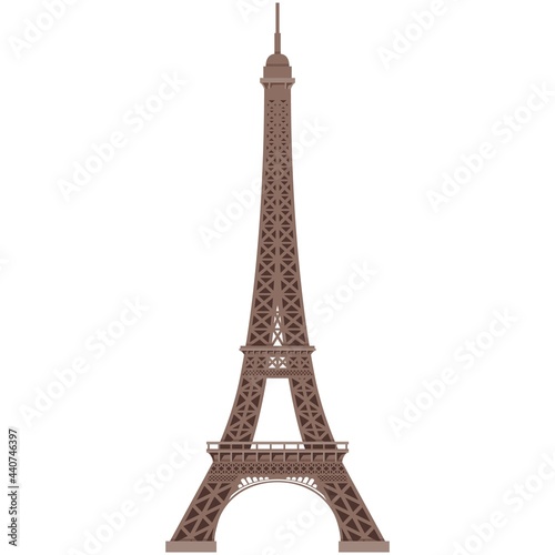 Paris Eiffel tower vector illustration isolated on white background