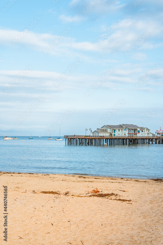 Beautiful pier and ocean landscape in Santa Barbara, California, USA