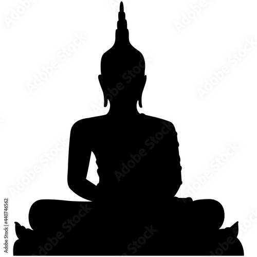 Buddha statue vector icon buddhism hindu temple on white