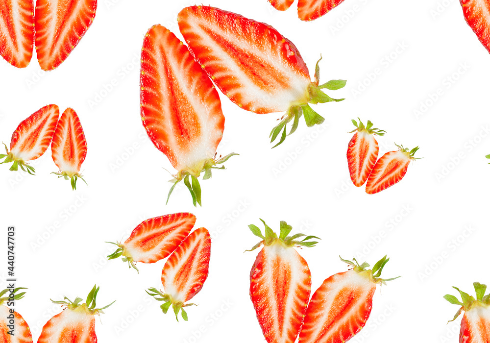 pattern of slices of strawberries with a heart pattern of slices of strawberries with a heart