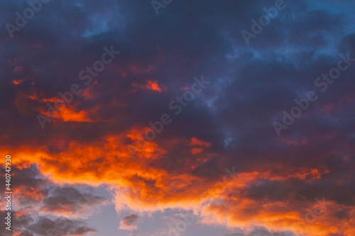 Sunrise Bright Dramatic Sky. Scenic Colorful Sky At Dawn. Sunset Sky Natural Abstract Background © Grigory Bruev