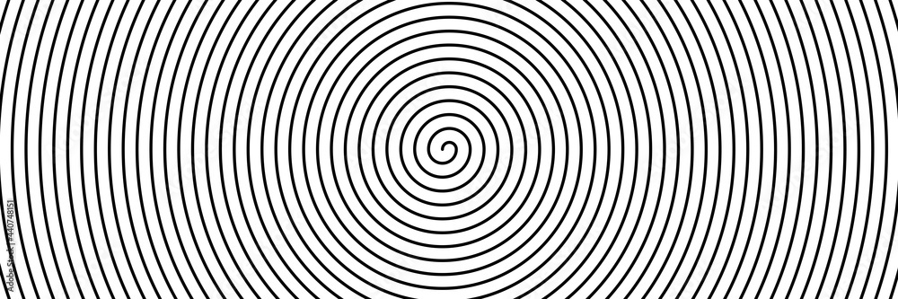 Obraz premium Black spiral on white banner 01 
