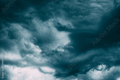 Stormy Sky Before Rain Thunderstorm. Storm Cloudy Sky Background