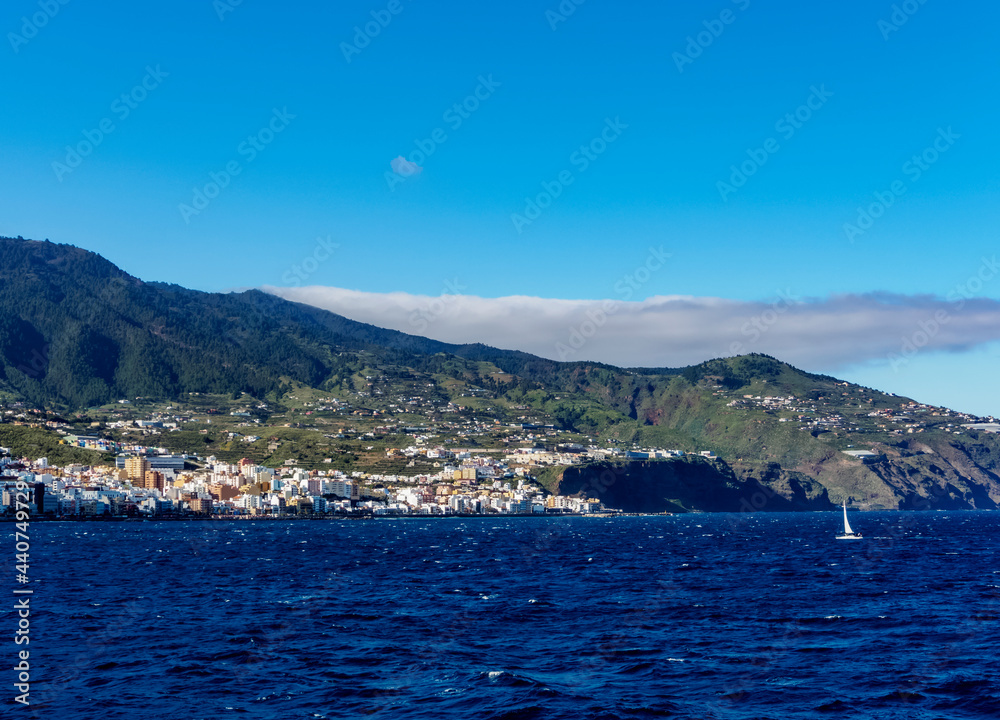 View towards Santa Cruz de La Palma, La Palma, Canary Islands, Spain