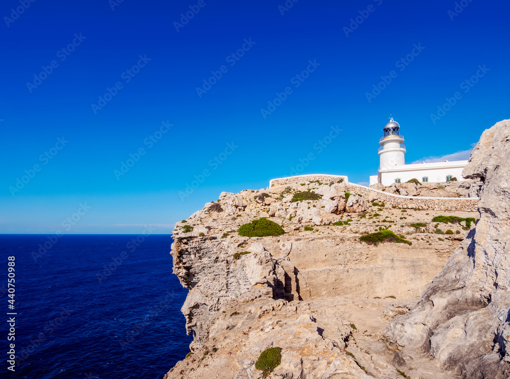 Lighthouse at Cap de Cavalleria, Menorca or Minorca, Balearic Islands, Spain