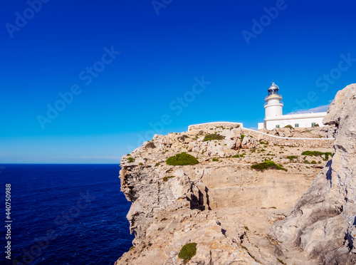 Lighthouse at Cap de Cavalleria, Menorca or Minorca, Balearic Islands, Spain