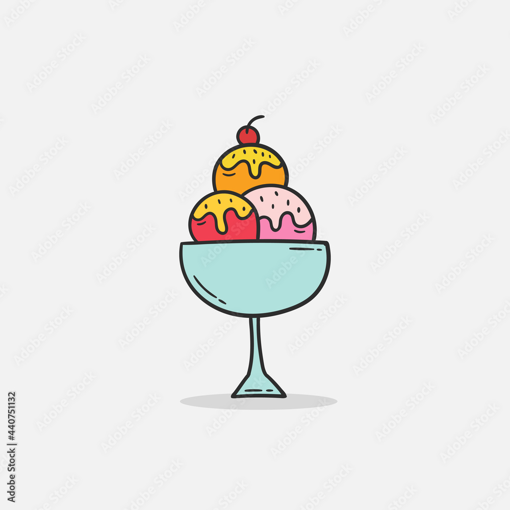 Hand drawn Ice cream icon Design Template. Illustration vector graphic. doodle ice cream print. Perfect for for cafe menu, card, birthday card decoration. Hand drawn Ice cream icon Design Template. Illustration vector graphic. doodle ice cream print. Perfect for for cafe menu, card, birthday card decoration.