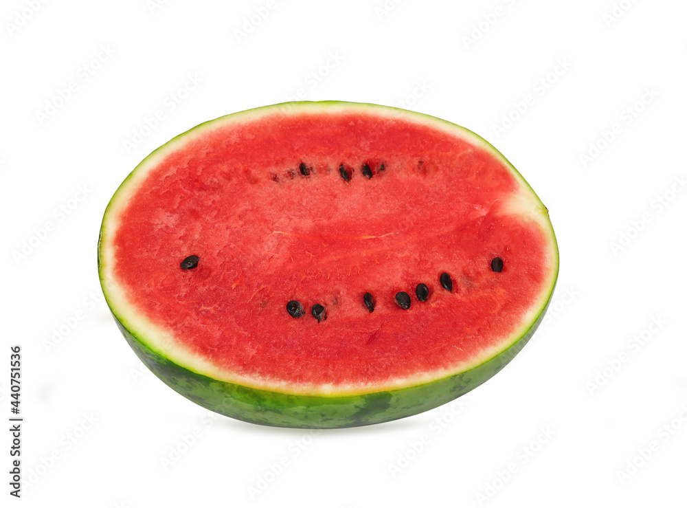 fresh watermelon halves on a white background fresh watermelon halves on a white background