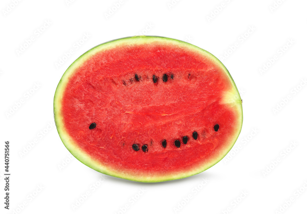 fresh watermelon halves on a white background fresh watermelon halves on a white background