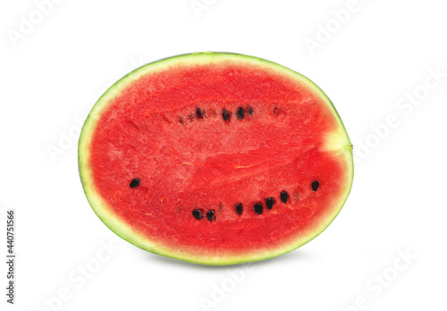 fresh watermelon halves on a white background