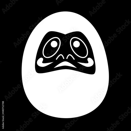 Vector image of Daruma on black background