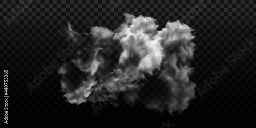 Vector realistic isolated Smoke Cloud for decoration and covering on the transparent background.