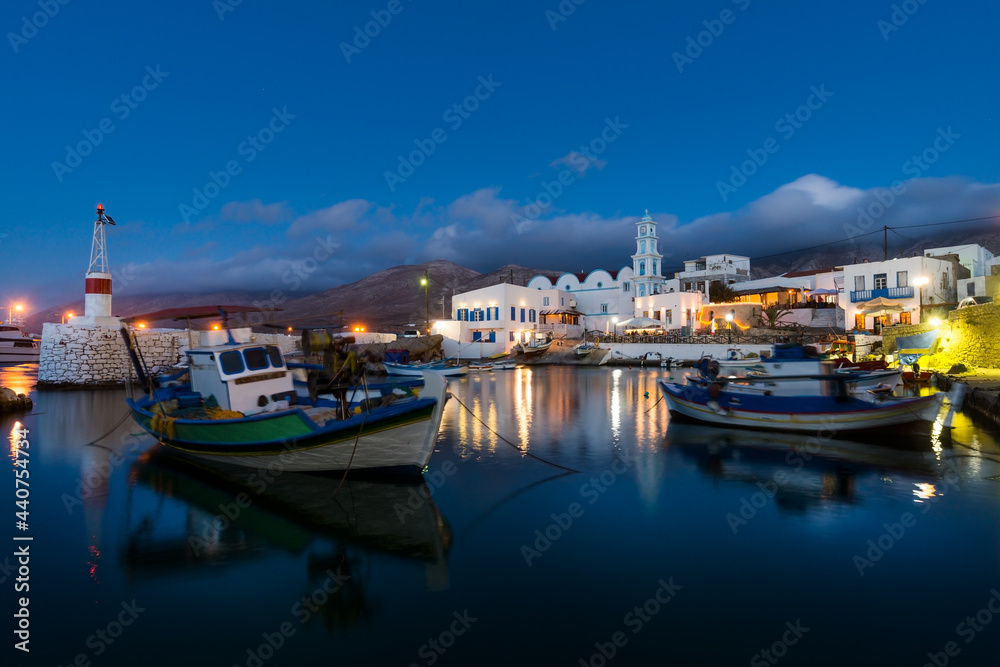 View of the small port of Fri on the northern coast of the Greek island of Kassos