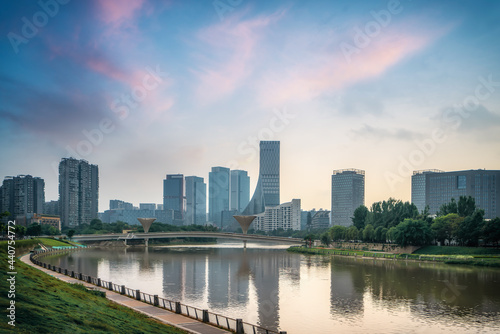 Sichuan Chengdu Industrial Park Architectural Landscape Skyline © 昊 周
