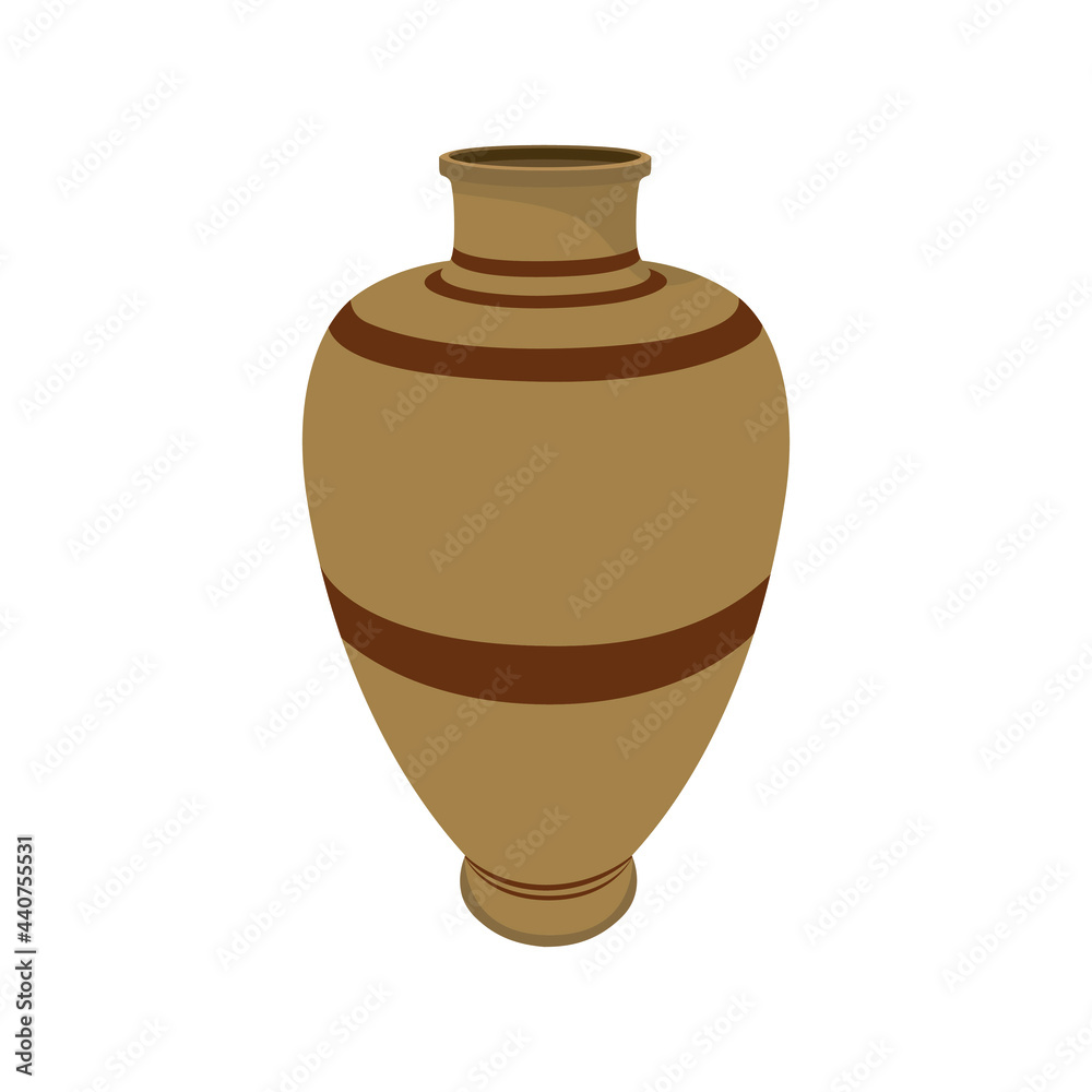 Clay pot vector illustration isolated on white background