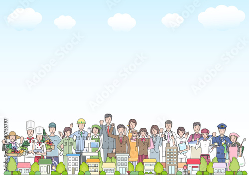 職業　いろいろ　ガッツポーズ