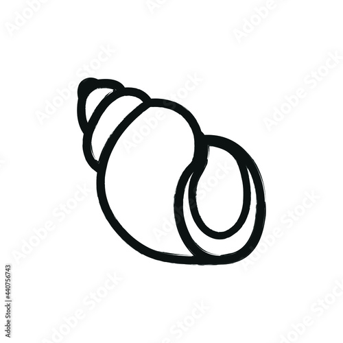 Conch spiral shell vector drawing icon symbol