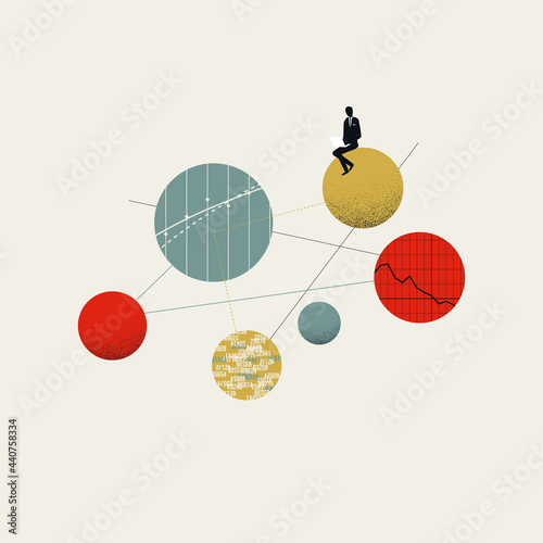 Business analysis, planning and strategy vector concept. Symbol of statistics, data processing. Minimal illustration.