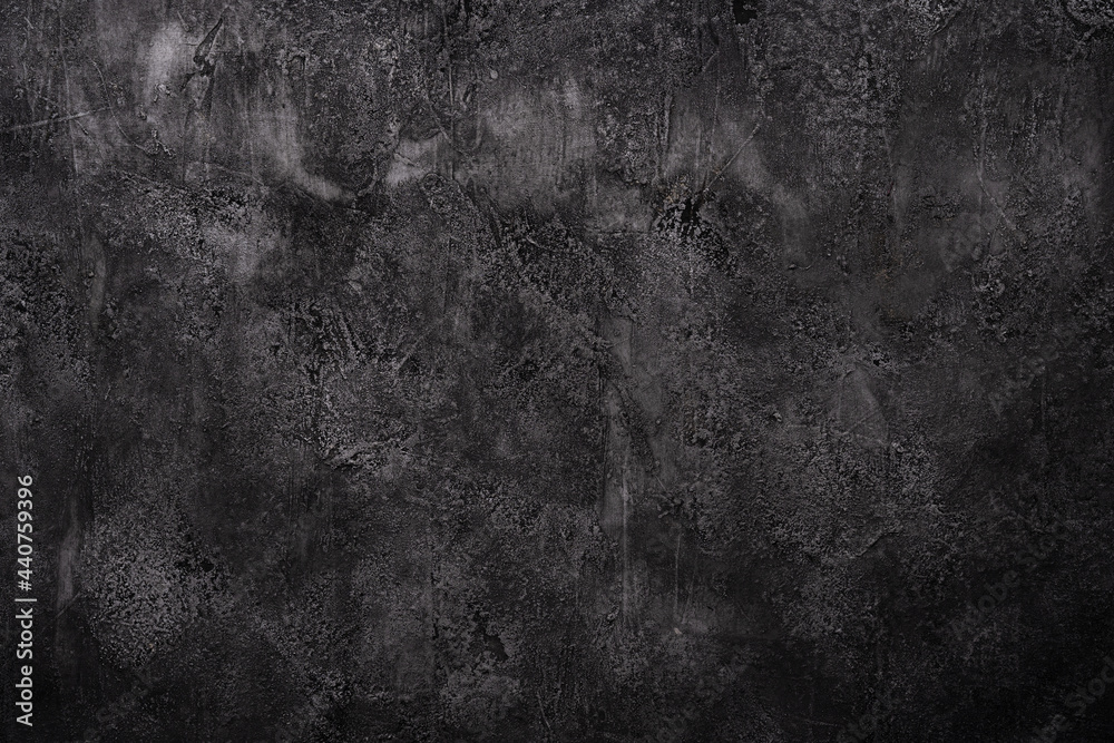 Black wall texture rough background dark concrete floor or old grunge background with black - obrazy, fototapety, plakaty 