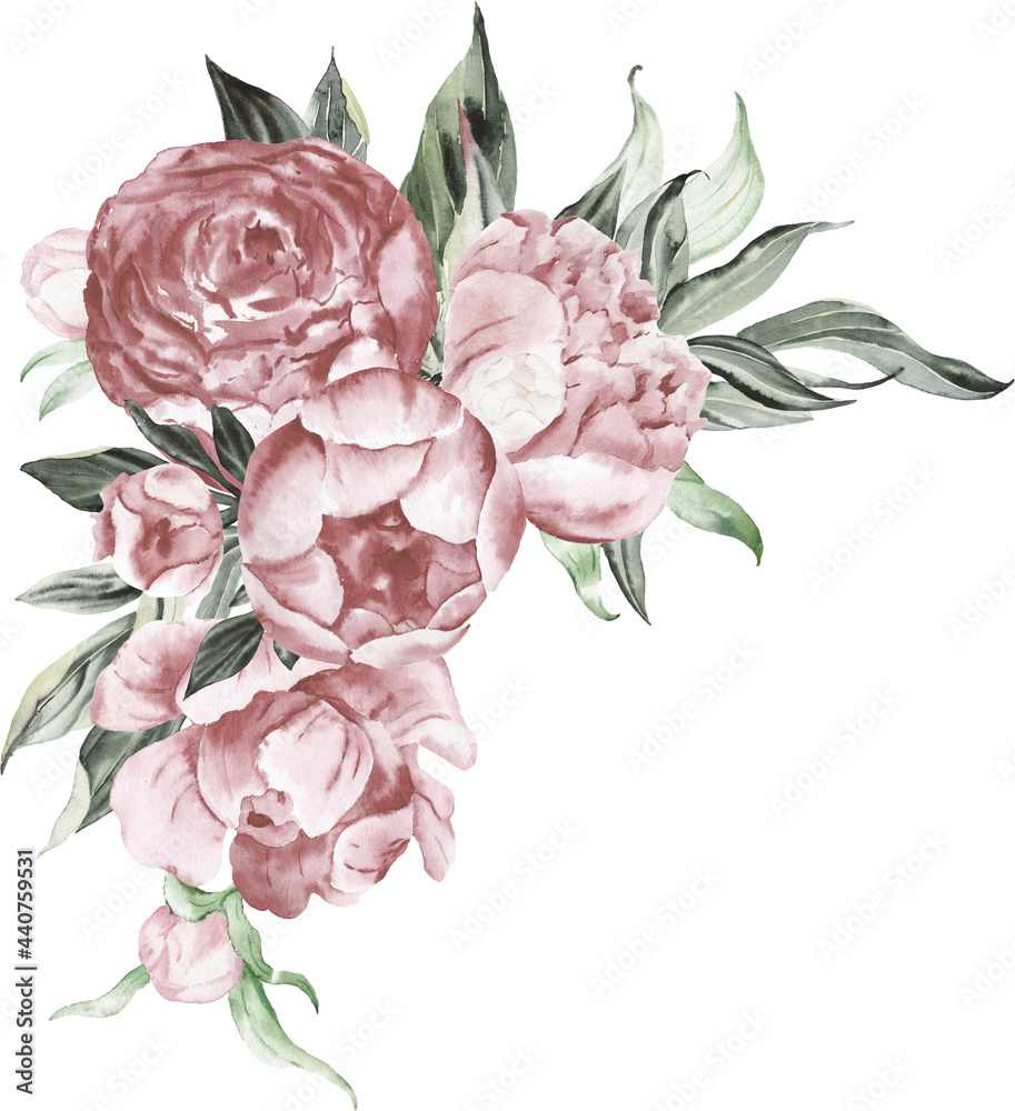 Bouquet Of Soft Pink Flowers In Wrapping Paper Stock Photo