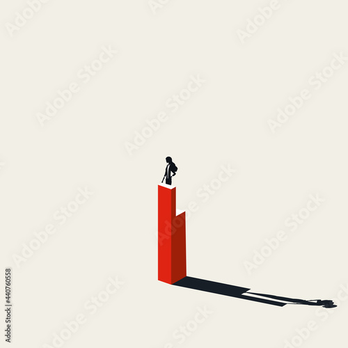 Business woman leader speaking out. Symbol of strong female leadership, emancipation, feminism. Minimal illustration.