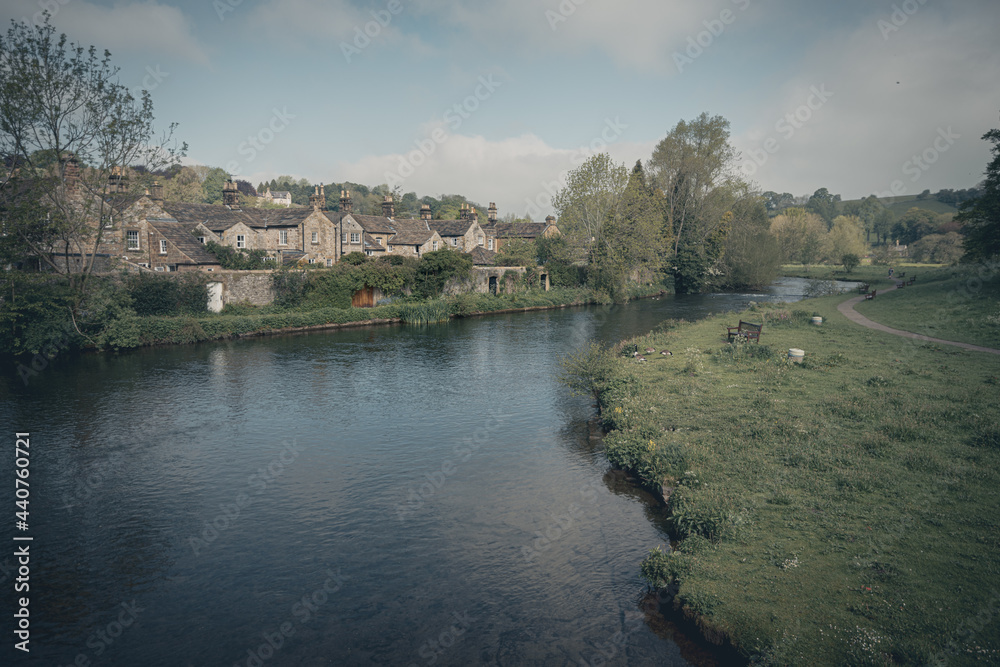 The beautiful idyllic town of Bakewell in the Peak District UK - Summer 2021
