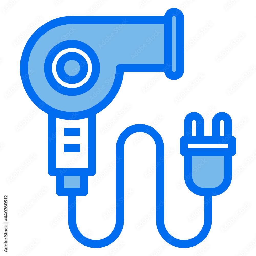 hairdryer blue line icon hairdryer blue line icon