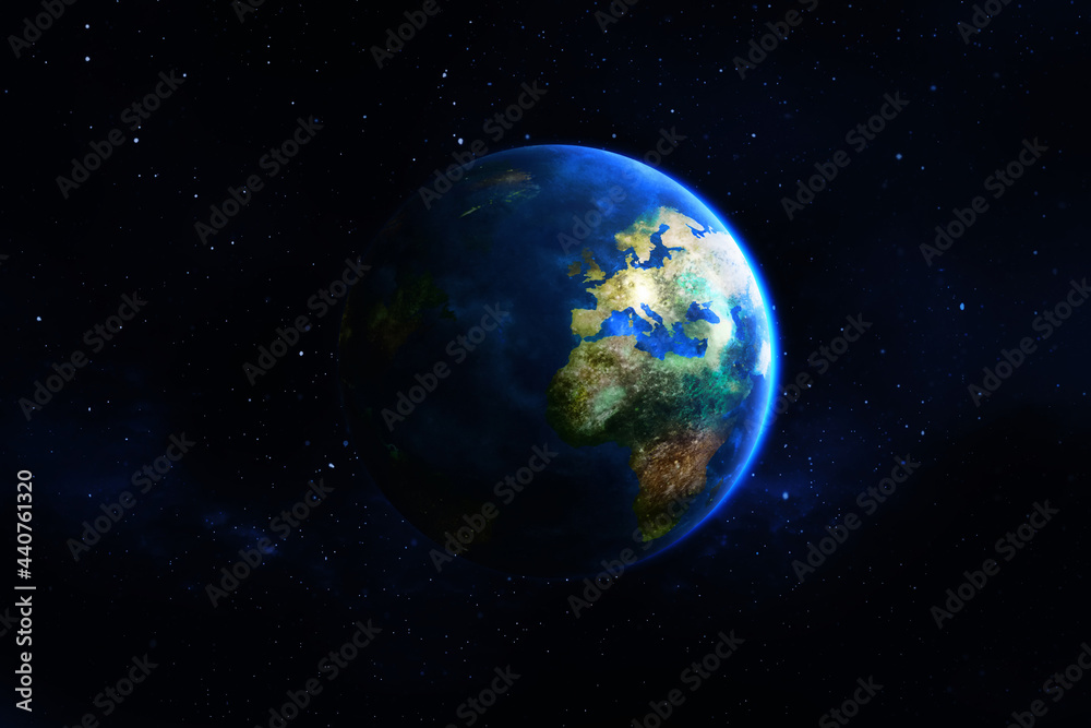 Planet earth in the space