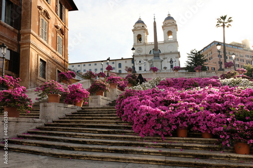 Bottom view of stairway of Trinità dei Monti, photo