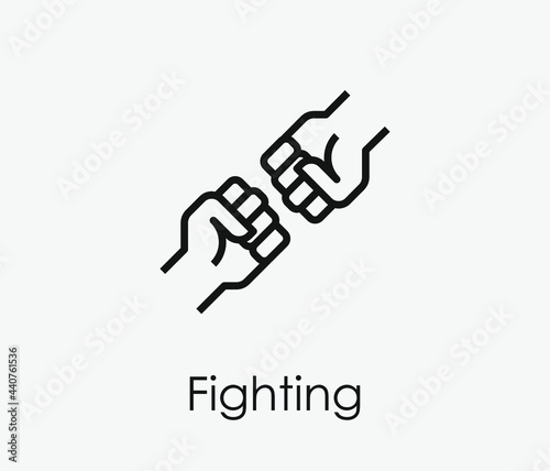 Fighting vector icon. Editable stroke. Symbol in Line Art Style for Design  Presentation  Website or Apps Elements  Logo. Pixel vector graphics - Vector