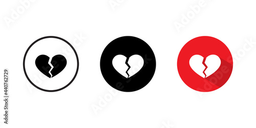 Broken Heart Icon Vector. Heartbreak, Divorce Symbol Illustration