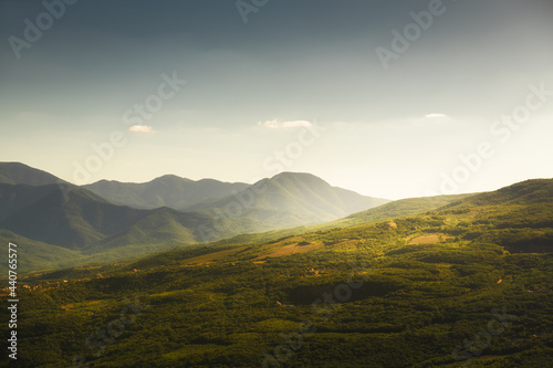 Green mountains at sunset. Beautiful summer landscape. Crimea © smallredgirl
