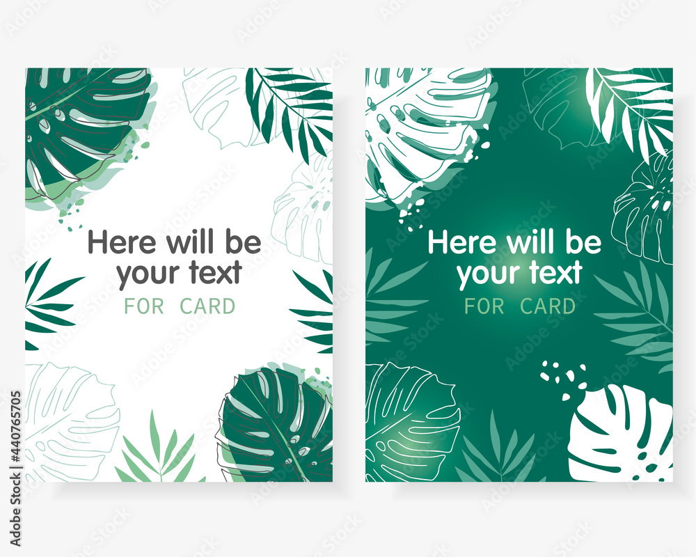 vector design of green plants for greeting cards