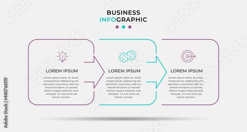 Business Infographic design template Vector with icons and 3 options or steps. Can be used for process diagram, presentations, workflow layout, banner, flow chart, info graph