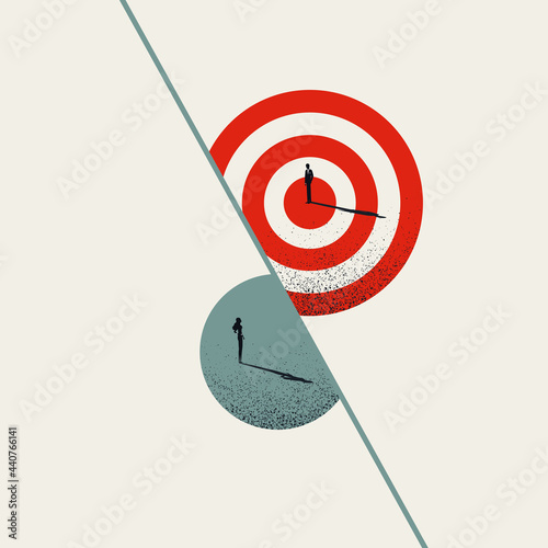 Business inequality vector concept. Symbol of gender gap, inequal opportunity. Minimal illustration.