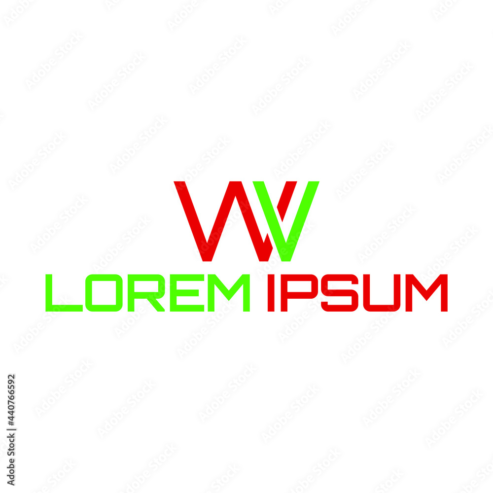 Creative, simple and elegant Initial letter WV logo template in flat design monogram illustration