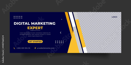 Digital marketing facebook cover social media post and banner template
