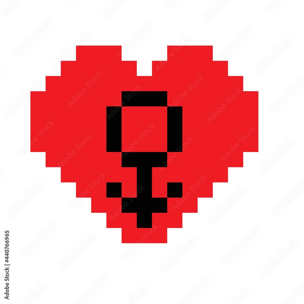 Pixel art background. Heart pixel art. Vector illustration. Valentine's Day.