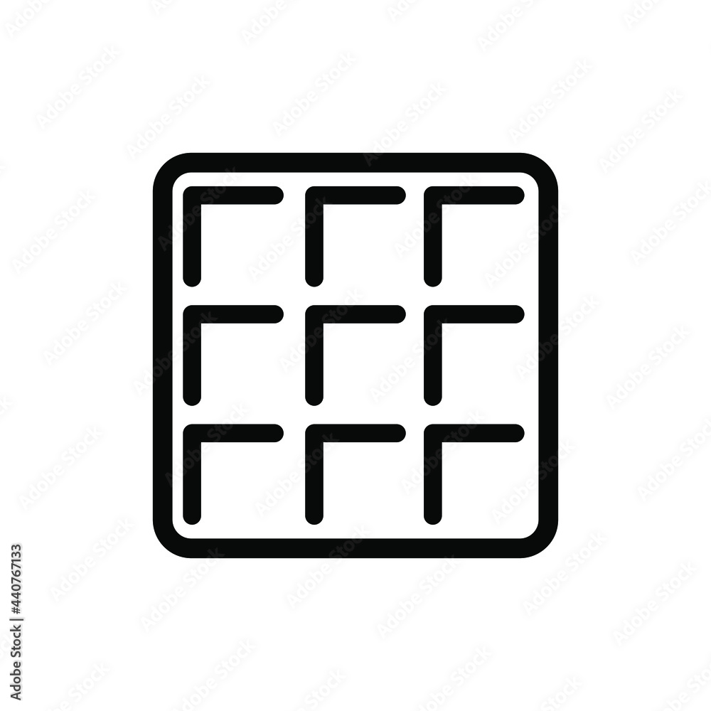 Waffle icon. Black icon. Vector illustration. Waffle icon. Black icon. Vector illustration.