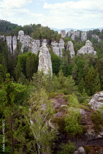 Rocks in the Cesky raj or Bohemian Paradise protected landscape area