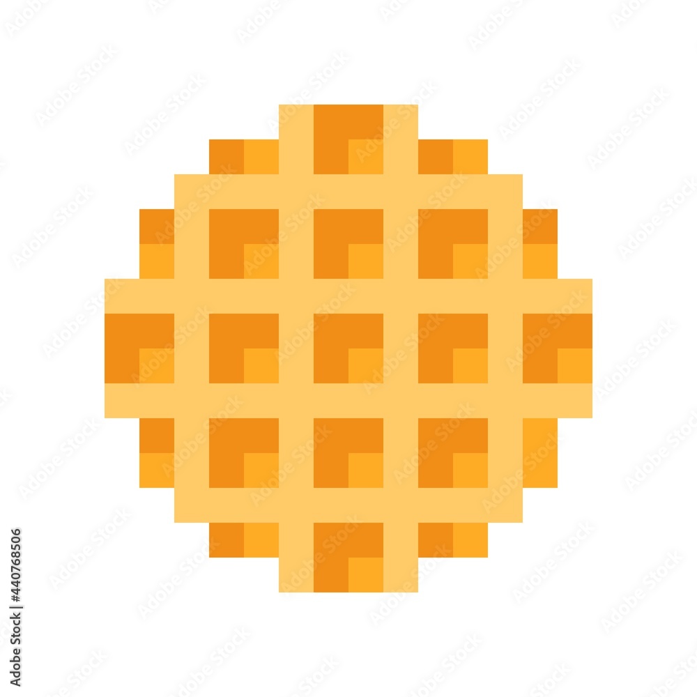 Fototapeta premium Circle waffle pixel art. Vector illustration. Valentine's Day.