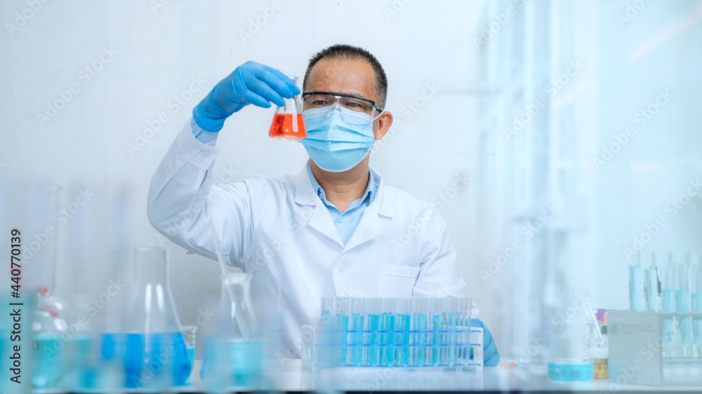 Scientists are testing and researching five coronavirus vaccines. in the laboratory
Scientists are testing and researching five coronavirus vaccines. in the laboratory