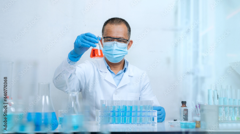 Scientists are testing and researching five coronavirus vaccines. in the laboratory
Scientists are testing and researching five coronavirus vaccines. in the laboratory