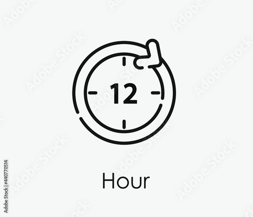Hours vector icon. Editable stroke. Symbol in Line Art Style for Design, Presentation, Website or Apps Elements, Logo. Pixel vector graphics - Vector