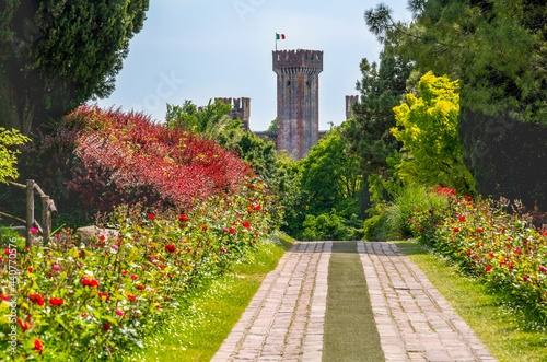 parco giardino Sigurta gardens castle of Valeggio sul Mincio background Verona - Veneto region - Italy landmark photo