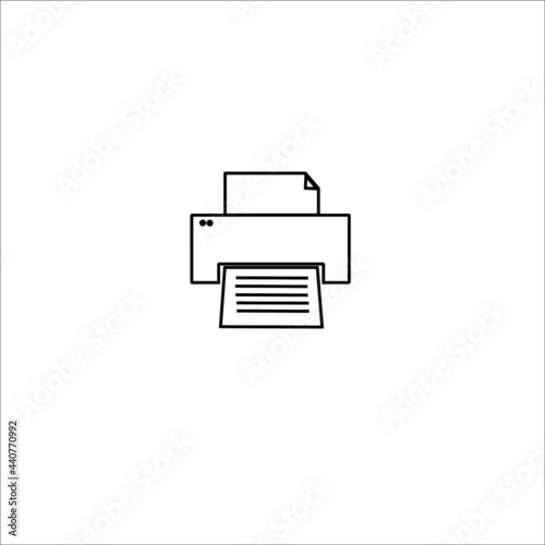 simple black and white printer symbol icon