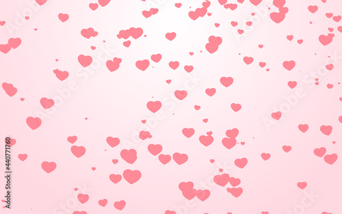 Valentine day pink hearts on pink background.