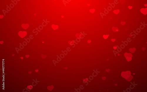 Valentine day red hearts on red background.