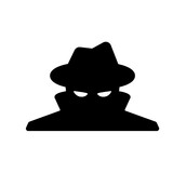 Fraud silhouette icon. Clipart image isolated on white background