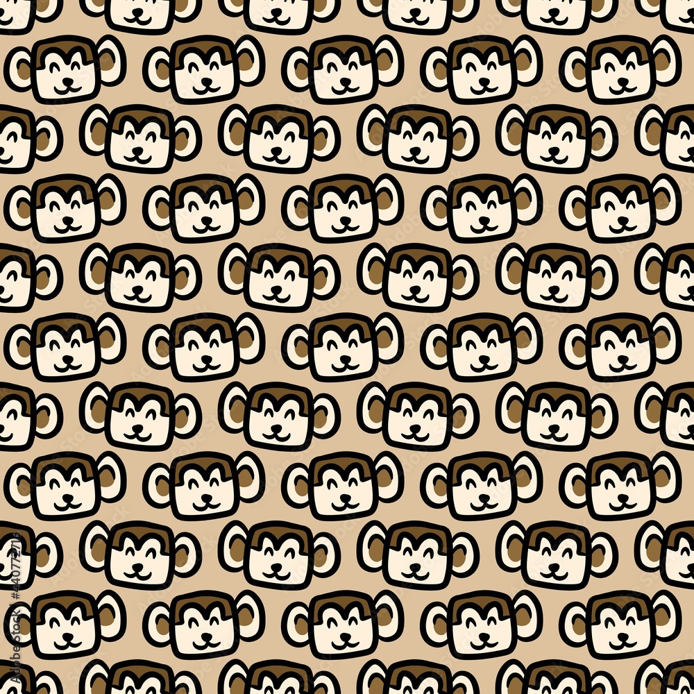 seamless pattern of cute monkey cartoon background seamless pattern of cute monkey cartoon background